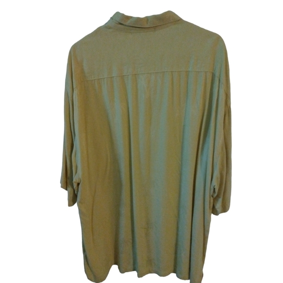 Port Authority Pale Yellow Tropical Beachy One Pocket Casual Button Down 2XL - Picture 6 of 8